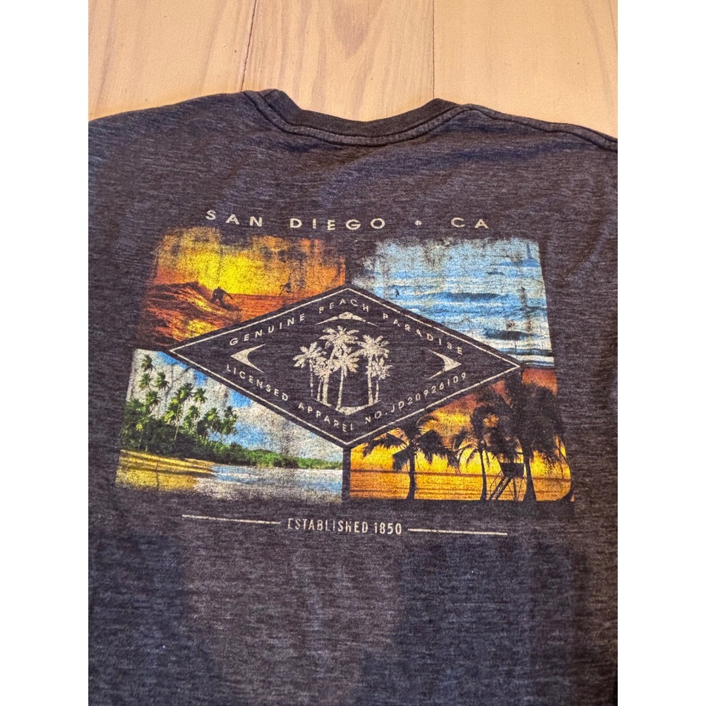Blue 84 San Diego CA Graphic T-Shirt Small Dark Gray Heather Beach Souvenir Tee - Picture 2 of 7
